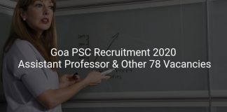 Goa PSC Recruitment 2020 Assistant Professor