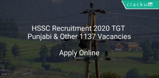 HSSC Recruitment 2020 TGT Punjabi & Other 1137 Vacancies