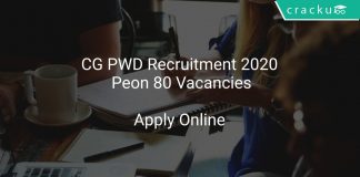 CG PWD Recruitment 2020 Peon 80 Vacancies