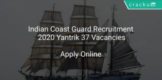 Indian Coast Guard Recruitment 2020 Yantrik 37 Vacancies
