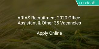 ARIAS Recruitment 2020 Office Assistant & Other 35 Vacancies