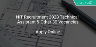 NIT Recruitment 2020 Technical Assistant & Other 30 Vacancies