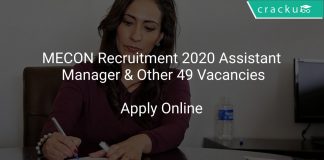 MECON Recruitment 2020 Assistant Manager & Other 49 Vacancies
