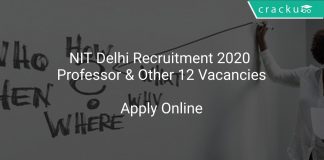 NIT Delhi Recruitment 2020