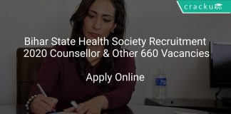 Bihar State Health Society Recruitment 2020 Counsellor & Other 660 Vacancies