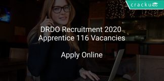 DRDO Recruitment 2020 Apprentice 116 Vacancies