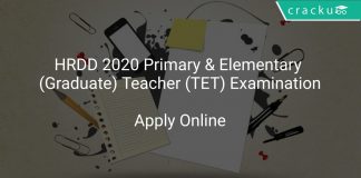 HRDD 2020 Primary & Elementary (Graduate) Teacher (TET) Examination