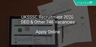 UKSSSC Recruitment 2020 DEO & Other 746 Vacancies
