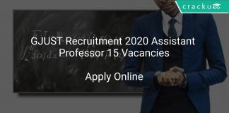 GJUST Recruitment 2020 Assistant Professor 15 Vacancies