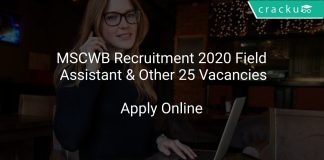 MSCWB Recruitment 2020 Field Assistant & Other 25 Vacancies