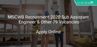 MSCWB Recruitment 2020 Sub Assistant Engineer & Other 79 Vacancies