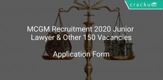 MCGM Recruitment 2020 Junior Lawyer & Other 150 Vacancies