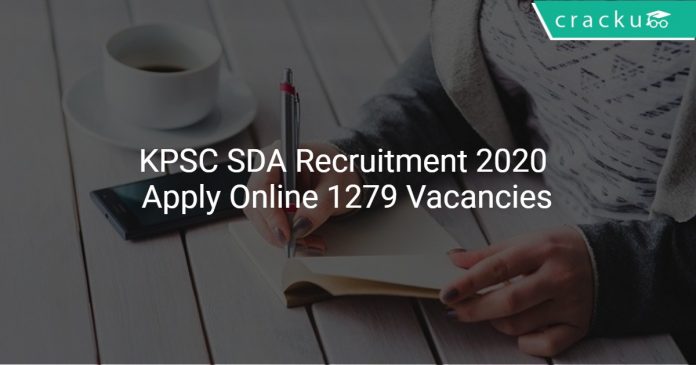 KPSC SDA Recruitment 2020