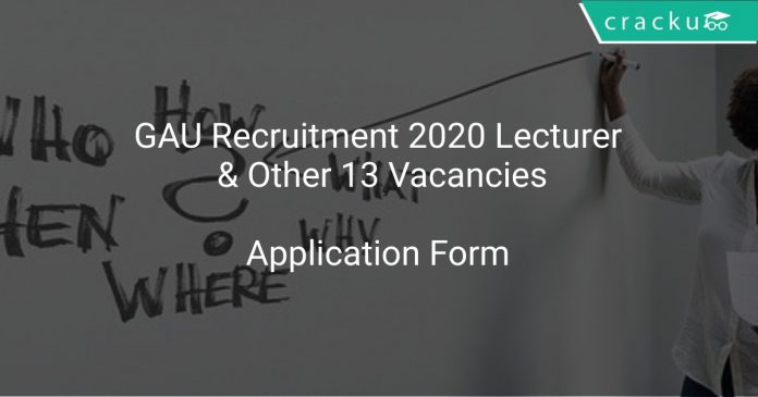GAU Recruitment 2020