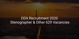 DDA Recruitment 2020