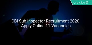 CBI Sub Inspector Recruitment 2020