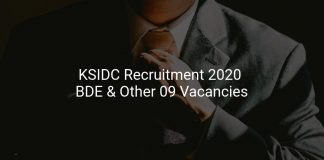 KSIDC Recruitment 2020
