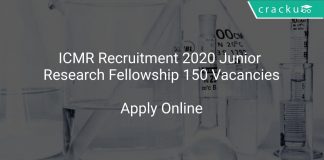 ICMR Recruitment 2020 Junior Research Fellowship 150 Vacancies