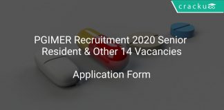 PGIMER Recruitment 2020 Senior Resident & Other 14 Vacancies
