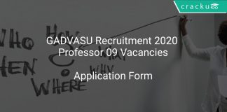 GADVASU Recruitment 2020 Professor 09 Vacancies