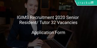 IGIMS Recruitment 2020 Senior Resident/ Tutor 32 Vacancies