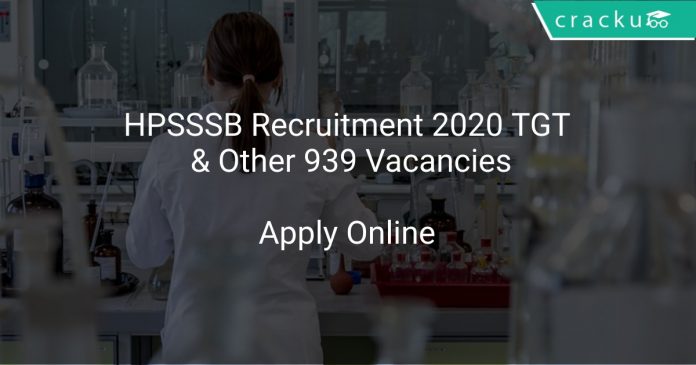 HPSSSB Recruitment 2020 TGT & Other 939 Vacancies