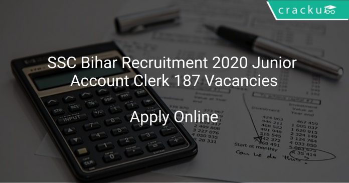 SSC Bihar Recruitment 2020 Junior Account Clerk 187 Vacancies