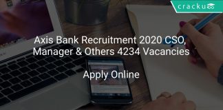 Axis Bank Recruitment 2020 CSO, Manager & Others 4234 Vacancies