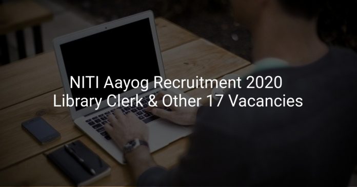 NITI Aayog Recruitment 2020
