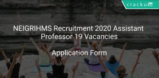 NEIGRIHMS Recruitment 2020 Assistant Professor 19 Vacancies