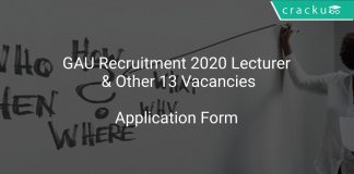 GAU Recruitment 2020 Lecturer & Other 13 Vacancies