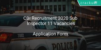 CBI Recruitment 2020 Sub Inspector 11 Vacancies