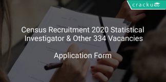 Census Recruitment 2020 Statistical Investigator & Other 334 Vacancies