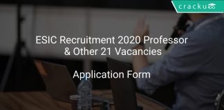 ESIC Recruitment 2020 Professor & Other 21 Vacancies