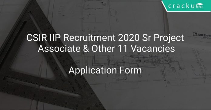 CSIR IIP Recruitment 2020 Sr Project Associate & Other 11 Vacancies