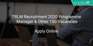 TRLM Recruitment 2020 Programme Manager & Other 150 Vacancies