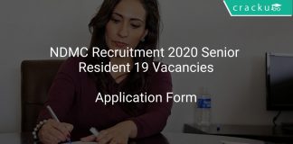 NDMC Recruitment 2020 Senior Resident 19 Vacancies