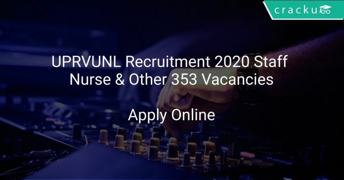 UPRVUNL Recruitment 2020 Staff Nurse & Other 353 Vacancies
