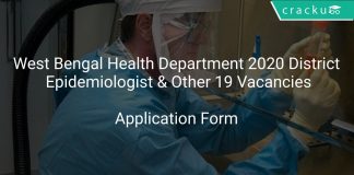West Bengal Health Department 2020 District Epidemiologist & Other 19 Vacancies