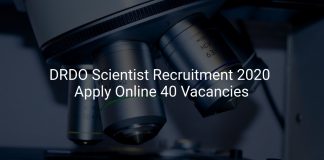 DRDO Scientist Recruitment 2020