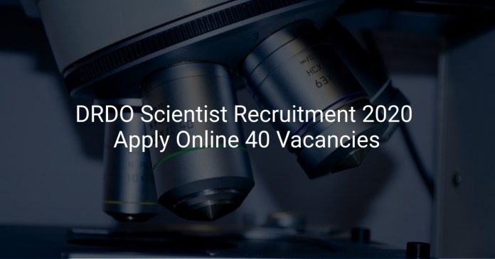 DRDO Scientist Recruitment 2020