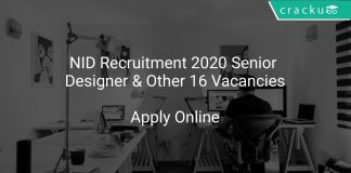 NID Recruitment 2020 Senior Designer & Other 16 Vacancies