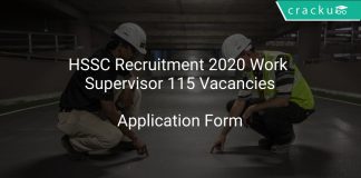 HSSC Recruitment 2020 Work Supervisor 115 Vacancies