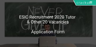 ESIC Recruitment 2020 Tutor & Other 20 Vacancies