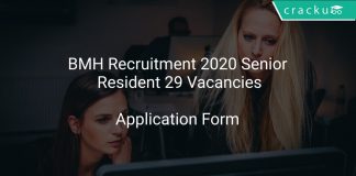 BMH Recruitment 2020 Senior Resident 29 Vacancies