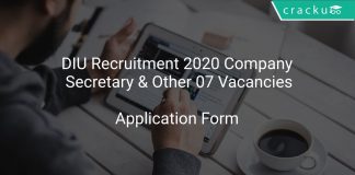 DIU Recruitment 2020 Company Secretary & Other 07 Vacancies