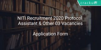 NITI Recruitment 2020 Protocol Assistant & Other 03 Vacancies