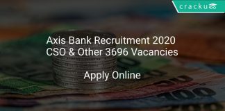 Axis Bank Recruitment 2020 CSO & Other 3696 Vacancies