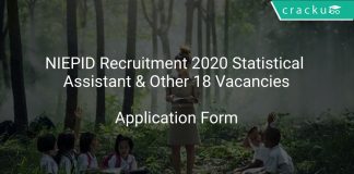 NIEPID Recruitment 2020 Statistical Assistant & Other 18 Vacancies