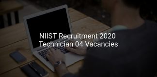 NIIST Recruitment 2020